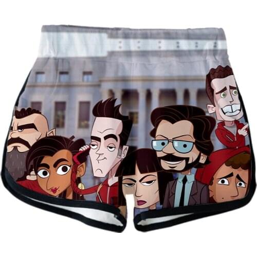 Money Heist 3D New Clothes Casual 3D Print Women summer sexy shorts 2020 Casual Ladies Hot top sale Shorts Plus Size xxl