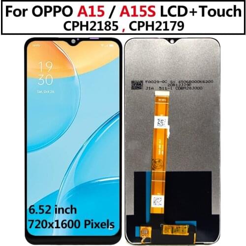 For Oppo A15 LCD touch panel glass Display Screen Touch scren Digitizer Assembly For Oppo A15S LCD CPH2185 CPH2179 display