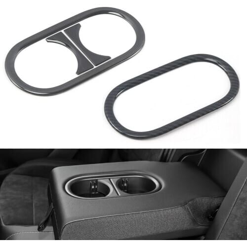 Chrome Rear Row Water Cup Holder Decoration Frame Cover For Volkswagen T-Roc T Roc 2018 - 2020 Sticker Accessories