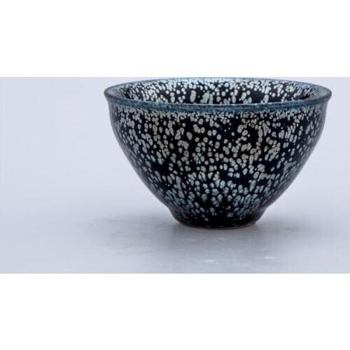 Jianzan Chinese Vintage Tea Cup Jian Ware Handleless Tea Cups Oil Glaze Tenmoku Pottery Health Benefits more Jellyfish oil drop
