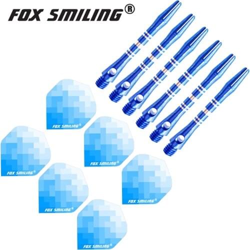 Fox Smiling 41mm Aluminium Dart Shafts And Darts Flights Set Dardos Feather Leaves Dart Accessories Set