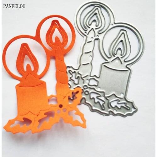PANFELOU Leaf candlestick metal craft paper die cutting dies Scrapbooking/DIY Easter wedding Embossing mould cards