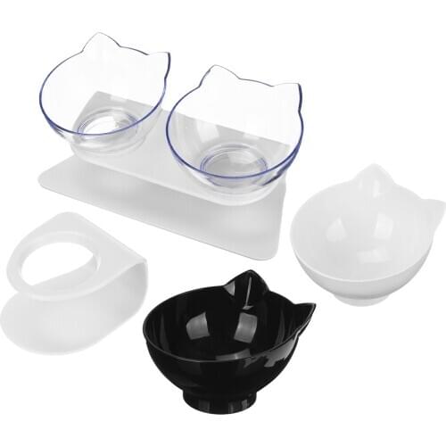 Cat bowls Feeders Raised stand Pet supplies Dog feeder Non-slip Double Pet Feeding Bowl Food And Water Bowl Dropshipping
