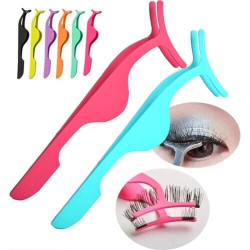 Multifunction Eyelash Grafting Supplies Magnetic Eyelash Extension Tweezers Makeup Tools Professional Curved Portable Supplies
