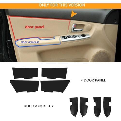 Soft Leather Door Panel Cover For Kia Spectra Cerato 2005 - 2012 4pcs Car-styling Door Armrest Panel Skin Cover Sticker Trim