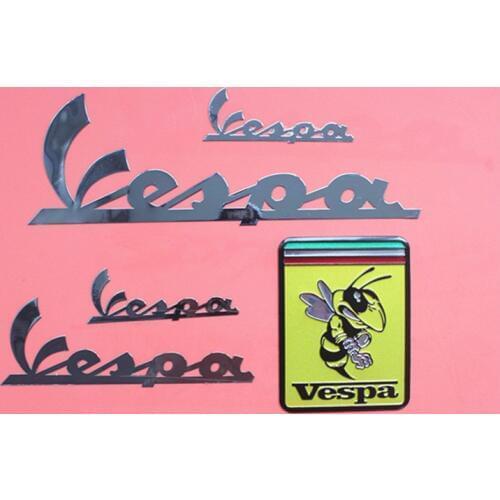 Chromed brass vespa sticker BEE silver sticker waterproof decale emblem sticker for piaggio