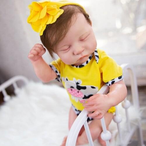 New Cute Baby Reborn Doll with Closed Eyes Handmade Very Soft Body for Children To Playmate