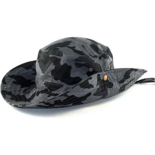 New Unisex Men And Women Outdoor Jungle Bucket Hat Outdoor Fishing Hunting Wide Boonie Cap Sun Protection Caps F231