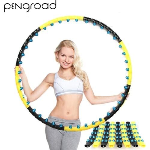 PENGROAD Double Row Magnet Sport Hoop Fitness Massage 7/8 Parts Magnetic Fitness Hoop Workout Exercise Ring Circle Equipments