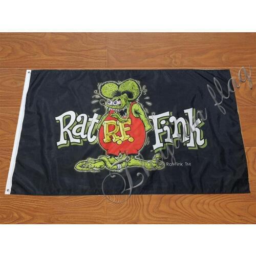 Custom 90x150cm Rat Fink Flag with grommet outdoor and indoor banner flag