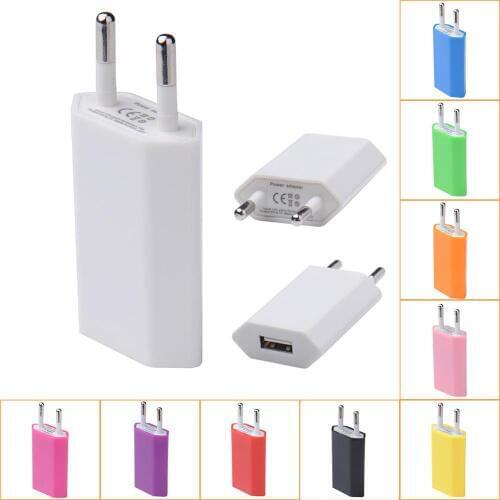 5V/ 1A USB Charger Portable Travel Head EU Plug Electrical Socket Plugs Adaptor For iPhone X 8 7 6 Samsung iPad Fast Charging