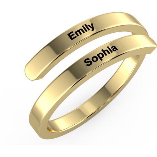 Personalized Engraved Name Adjustable Rings For Women Fashion DIY 3 Colors Party Rings Jewelry Gift (RI103498)
