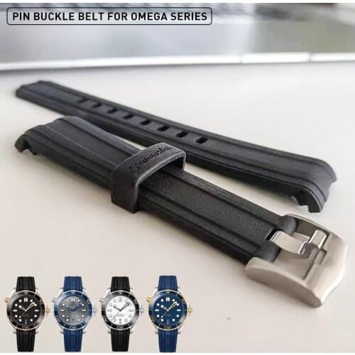 Arc Edge Watchbands For Omega SEAMASTER PLANET OCEAN 150 Watch Accessories Silicone Watch Bracelet Rubber Watch Band Watch Strap