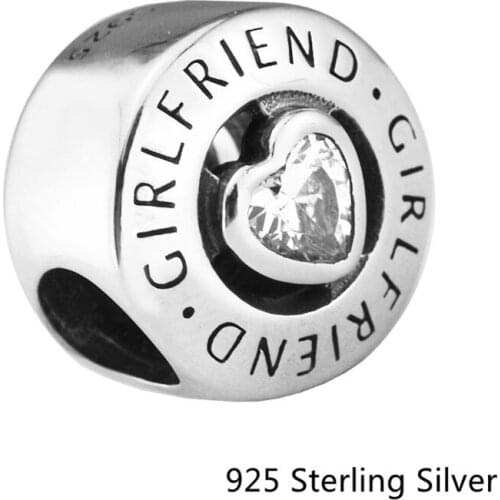 CKK Heart Girlfriend Charms 925 Sterling Silver Beads Original Jewelry Making Fits For Bracelets & Bangle
