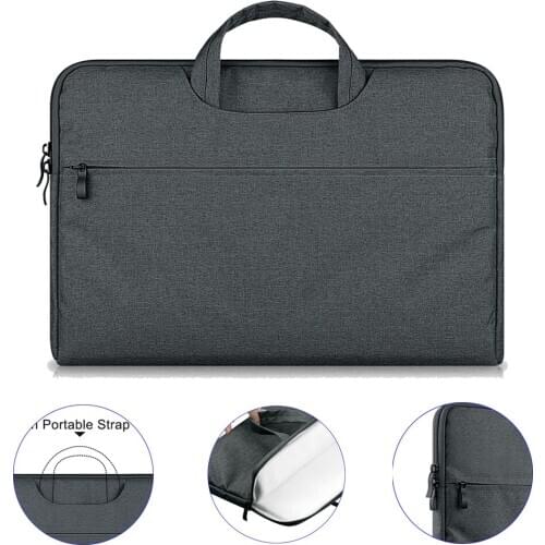 Rainyear Laptop Bag Sleeve Handbag Case Thicken Notebook Carry Bag 11 13 14 15 15.6 inch For Macbook PC HP ASUS Acer Dark Grey