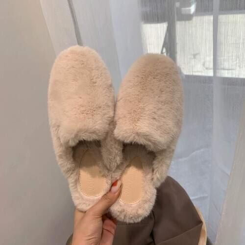 YEINSHAARS Natural Sheepskin Fur Slippers Fashion Female Winter Slippers Women Warm Indoor Slippers Soft Wool Lady Home Shoes