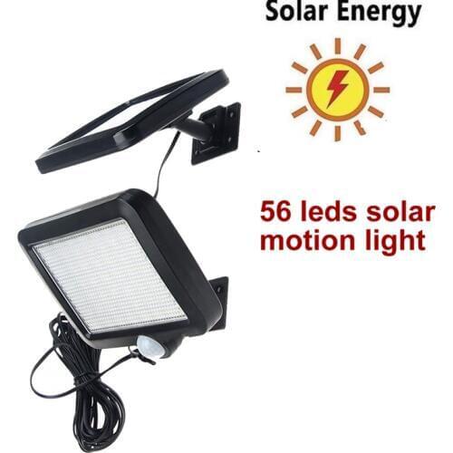 Waterproof PIR Motion Sensor 56 LED Solar Light Outdoor 2835 SMD LED Garden Light Split Sensor Pathway Wall street spot Lamp