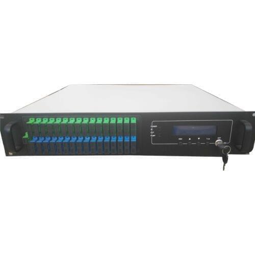 ZHWCOMM 2U CATV WDM 1550nm 32port 16/18/20 Optical Amplifier FTTH SC Fiber Port EDFA