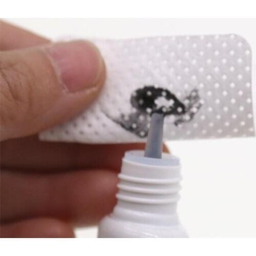 Hot sale100 PCS/Pack Portable Lint-Free Paper Cotton Wipes Eyelash Glue Remover Wipe Clean Cotton Sheet Nails Art Cleaner Pads