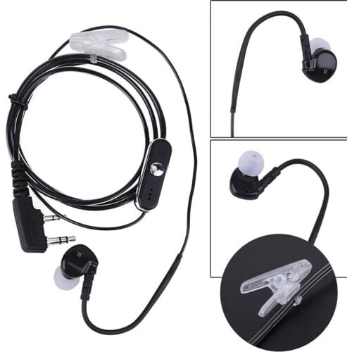 2 Pin In Ear Earphone Walkie Talkie Earpiece Sports Headset PTT MIC for BAOFENG KENWOOD Retevis HYT Radio L3FE