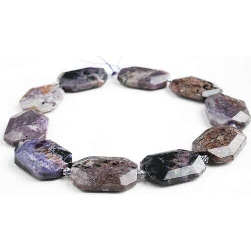 2 strands 25x30mm Natural Purple Charoite Faceted Nugget Loose Beads 16" Strand