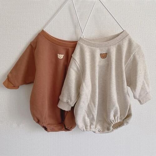 2020 Autumn Newborn Baby Boys Girls Clothes Baby Bear Print Bodysuit Cotton Long Sleeve Jumpsuit Cute Lovely Baby Clothing