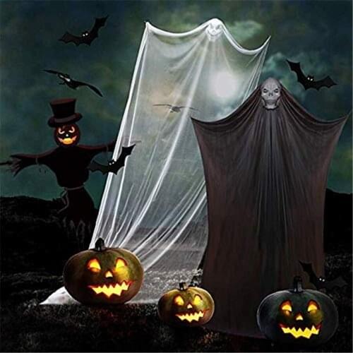 3 pcs 10.8ft Halloween Hanging Ghost Props Decorations Skull Flying Horrible Spooky Yard Outdoor Indoor Party Bar Decorations