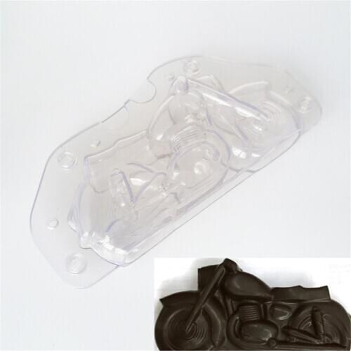 3D Motorcycle Chocolate Molds Cake Decoration Baking Pastry Tools Mold Plastic Polycarbonate Form for Bakery