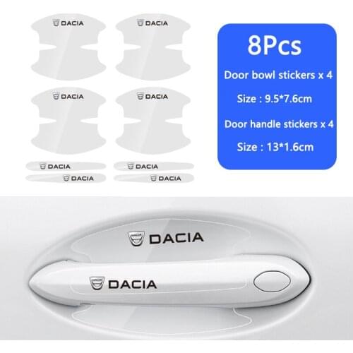 4Pcs Invisible Car Door Bowl Handle Protector Stickers For Dacia Lodgy 2 Mcv Sandero Duster Logan Stepway Sandero Dokker