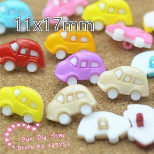 50pcs little car plastic cartoon button mix color wholesale Childrens clothes button accessories
