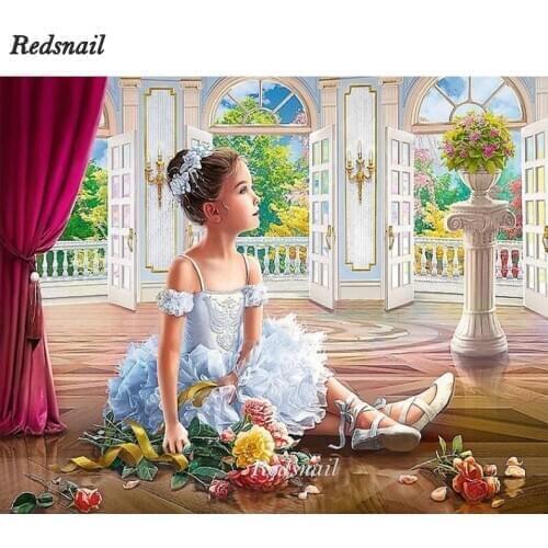 BALLERINA GIRL DIY Diamond Painting 5D Diamond Embroidery 3D Cross Stitch Mosaic Full Drill Handmade Home Decor ballet EE1053