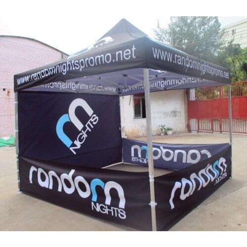 3 x 3m Aluminum Instant Folding Tent Pop Up Gazebo Advertisement and Promotion Easy-up Event Party Marquee with 3pcs Half Walls