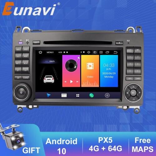 Eunavi 2 Din Android 10 Car Multimedia Player DVD Radio GPS Auto For Mercedes Benz B200 B class W245 B170 W209 W169 Sprinter DSP