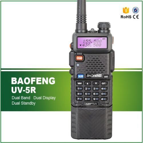 Free Shipping Original Long Battery Baofeng UV-5R Dual Band Two Way Radio Transmitter 136-174/400-520MHZ with Free Earphone