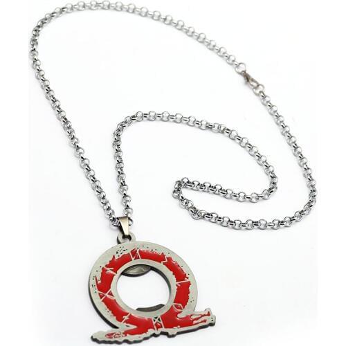 God of War 4 Necklace Bottle Opener Game Logo Kratos Metal Pendant Fashion Link Chain Men Women Necklaces Charm Gifts Jewelry