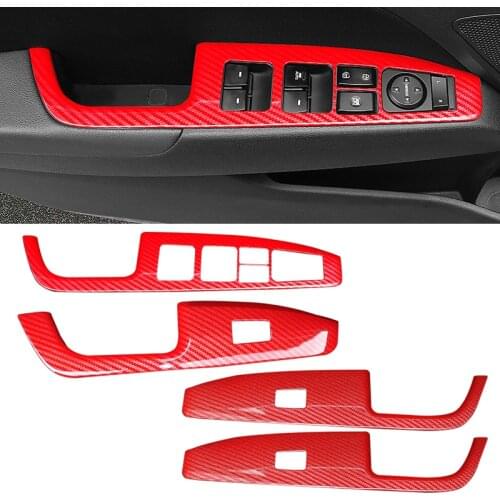 CITALL 4Pcs/Set Car Window Lift Switch Button Panel Trim Cover Frame Fit For Hyundai Elantra 2017 2018 2019 2020 Left Hand Drive