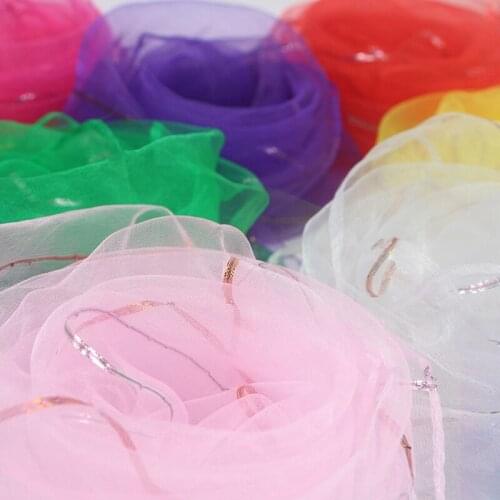 CPDD Children Kids Kindergarten Performance Dance Scarves Bright Candy Color Gold Wire Juggling Movement Square Scarf Kerchief