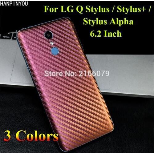 For LG Q Stylus / Plus Alpha 6.2" 3D Gradient Carbon Fiber Film Rear Back Cover Decal Skin Phone Protective Sticker Film Guard