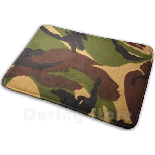 Camouflage Mat Rug Carpet Anti-Slip Floor Mats Bedroom Camo Camouflage Brown Green Ochre Saffron Yellow Older Style Army