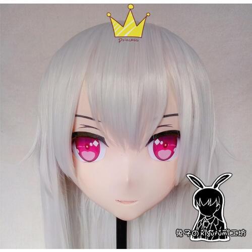 KM536)Top Quality Handmade Female Resin Cosplay Japanese Role Play Kigurumi Mask Crossdresser Doll Transgender Mask