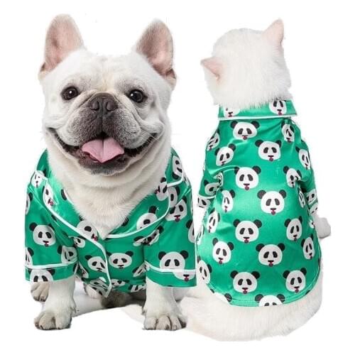 Cat Dog Shirt Pajamas Green Panda Pomeranian Poodle Bichon French Bulldog Clothes Welsh Corgi Clothing Pet Costume Pyjama Coat