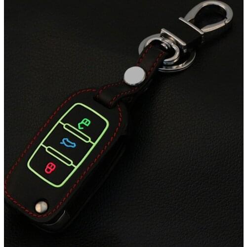 Leather Car Key Cover Case For Volkswagen for VW POLO Tiguan Passat B5 B6 B7 Golf EOS Scirocco Jetta MK6 Octavia Accessories