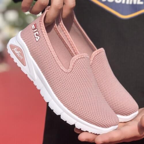 Women Vulcanize Shoes Sneakers Mens Trainers 2021 Breathable No-slip Male Air Mesh Lace Up Wear-resistant Shoes Tenis Feminino
