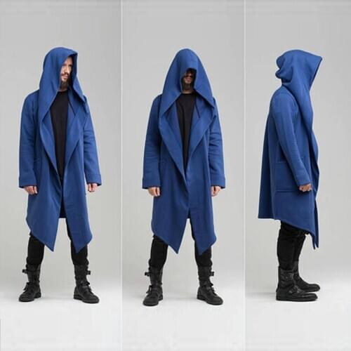Cosplay medieval retro prince hooded jacket dark long coat sweater Sweatshirt cardigan for men Autumn and winter costumes S-XXXL