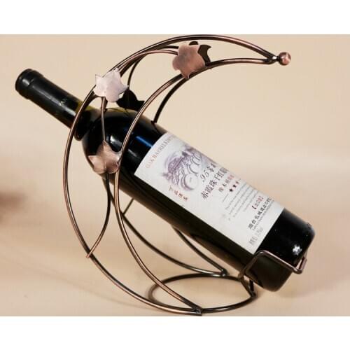 1PC 2 Colors metal wire technology Wine holder Halfmoon fashion ornaments Home Furnishing wine rack KI 2044