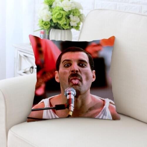Custom Freddie Mercury Pillowcase Square Zippered Home Decorative silk Pillow Cover Wedding Two Sides Printed Pillowcases