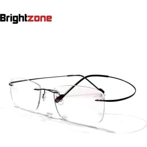 9 Colors Lightest Optical glasses Memory Titanium Alloy Rimless Frame Myopia Prescription Glasses 1.56 1.61 progressive lenses