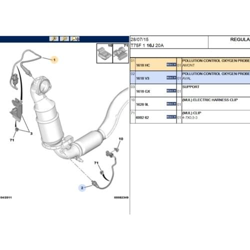 Original new anti-pollution oxygen sensor 1618HC 1618V3 suitable for Peugeot 3008 207 308 RCZ Citroen C4 DS5 DS6