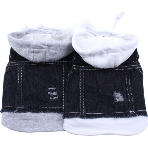 Pet Dog Jacket Casual Denim Vest Jeans Dog Coat Jacket Clothes Apparel For Small Pets Cats Puppy 6 Sizes