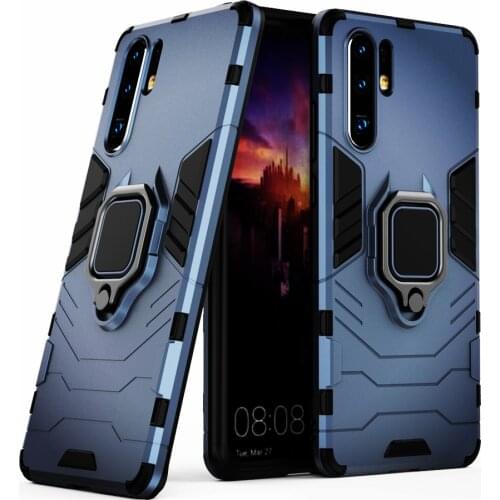 For Huawei P30 Pro Case Shockproof Ring Stand Bumper Silicone + PC Phone Back Cover for Huawei P30 pro P 30 pro P30pro Coque